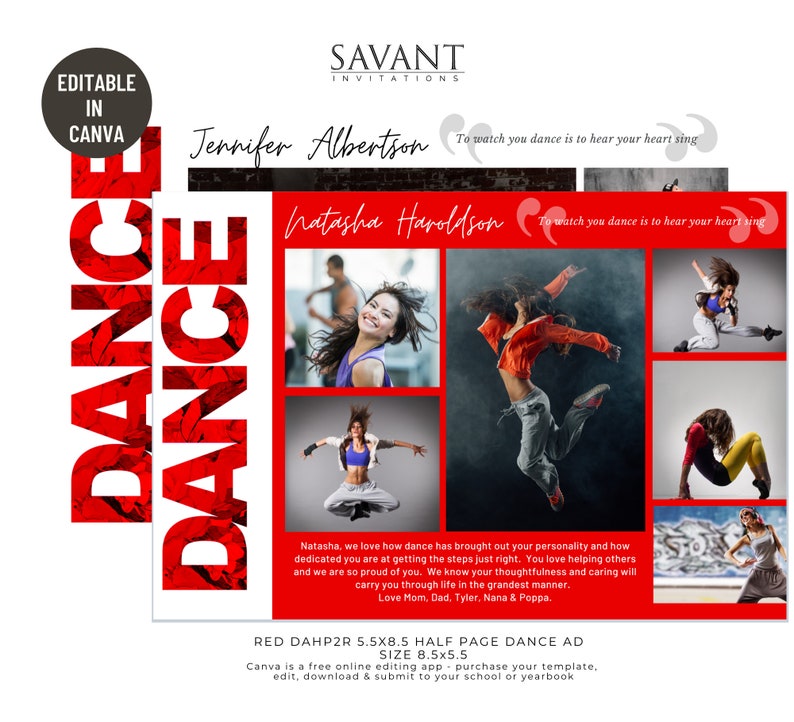 Dance Recital Ad Template, HALF PAGE Dance Recital Program Ad ...