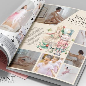 May include: A printed invitation with ballet imagery. It features photos of dancers, a nutcracker illustration, and the text "Jasmine Herrington." The Savant Invitations logo is visible at the bottom of the page.