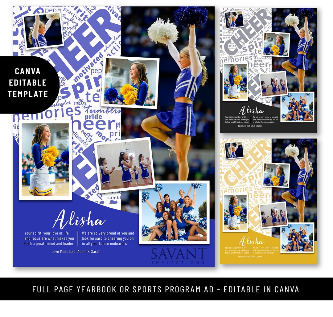 Cheer Yearbook Sports Program Ad Template Full Page Cheer -  Portugal