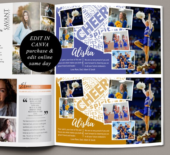 Half Page Cheer Yearbook Ad Template Sports Program Ad Etsy Canada