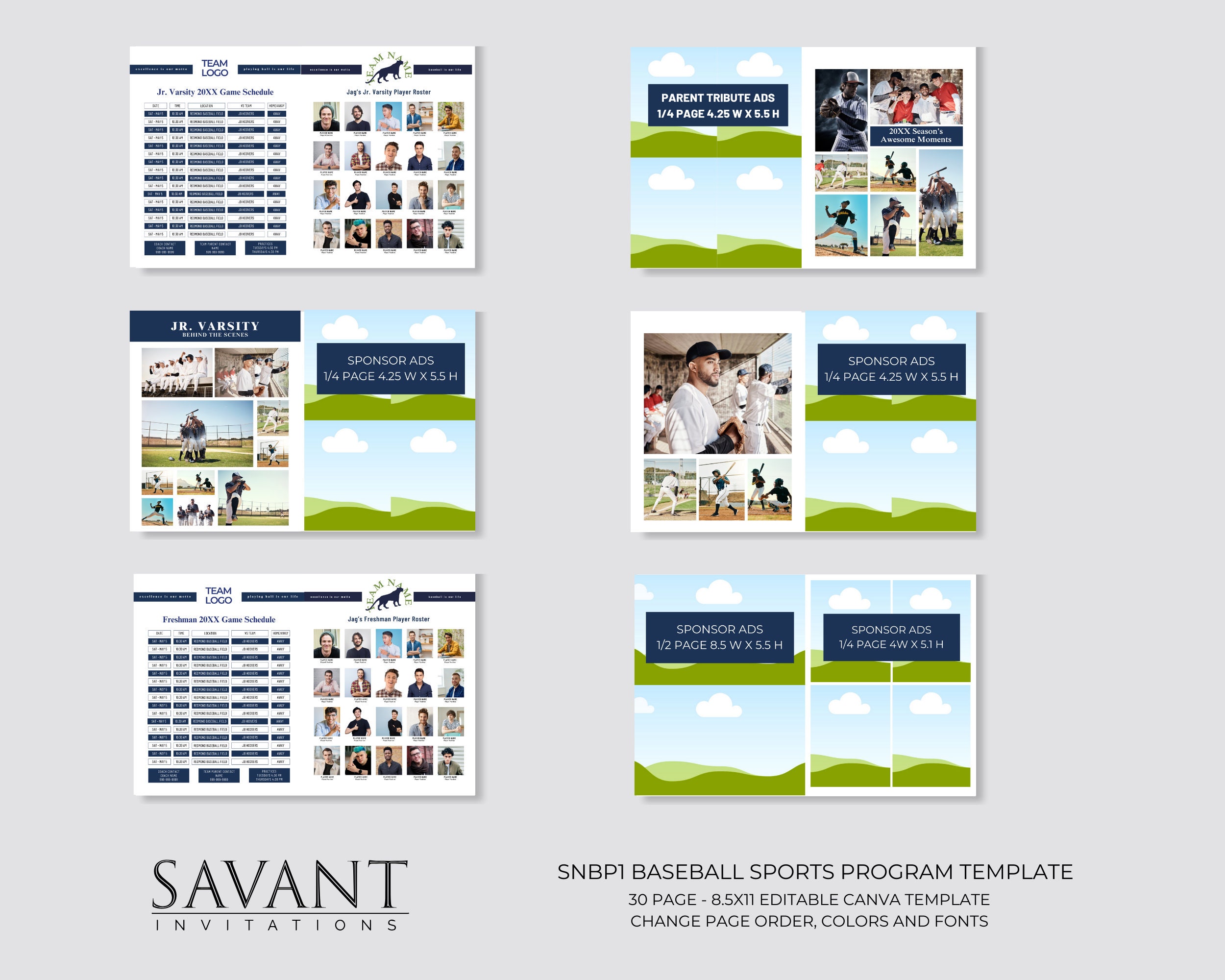 Baseball Program Template - Senior Night Template - US Letter Magazine ...