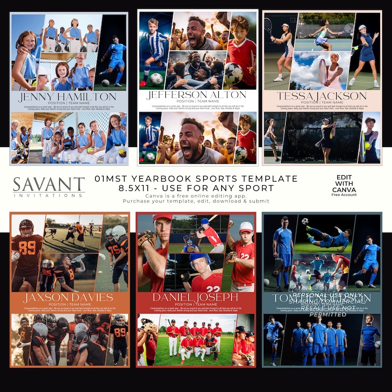 Sports Dedication Example Full Page Yearbook Grad or Sports Ad Program Dedication Template ...