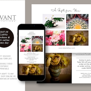 Gift Voucher Editable Canva Template, Voucher Template 5x7, Digital  Gift Voucher 1080x1920 Printable, GV1