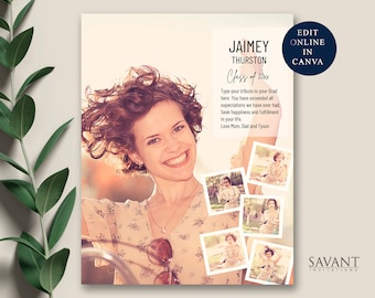 Collage de fotos para anuncio de anuario, imprimible, edita y personaliza en línea el mismo día, anuncio de página completa, PLANTILLA DE CANVA, Graduado/a (chica o chico), YBA151