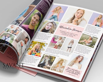 Graduation Yearbook ad template - create a multi-tribute page have family and friends join the fun - any grade personalize in Canva - 15YBA