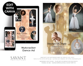 Ganzseitige Nussknacker-Thema Dance Recital Ad-Programmvorlage - Tanz-Tribute - DANUTO3FP