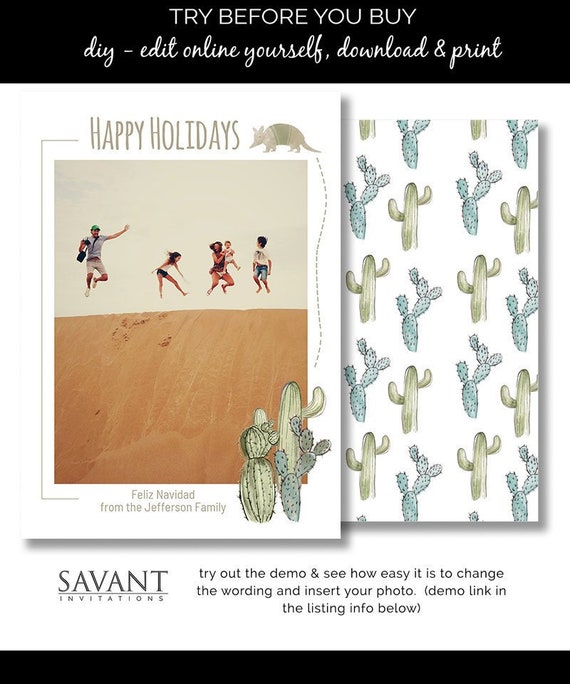 Holiday Cards Online >> Southwest Christmas Card Holiday Photo Card 5x7 Custom Photo Holiday Card Printable Cactus Edit Online Download And Print Holiday Cards Online >> Southwest Christmas Card Holiday Photo Card 5x7 Custom Photo Holiday Card Printable Cactus Edit Online Download And Print