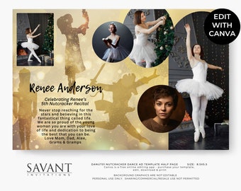 Nussknacker Thema Dance Ad Programm Vorlage - Halbe Seite - Dance Recital Tribute - DANUT01