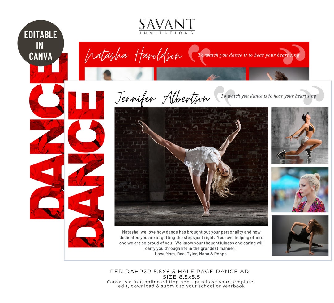 Dance Recital Ad Template, HALF PAGE Dance Recital Program Ad ...