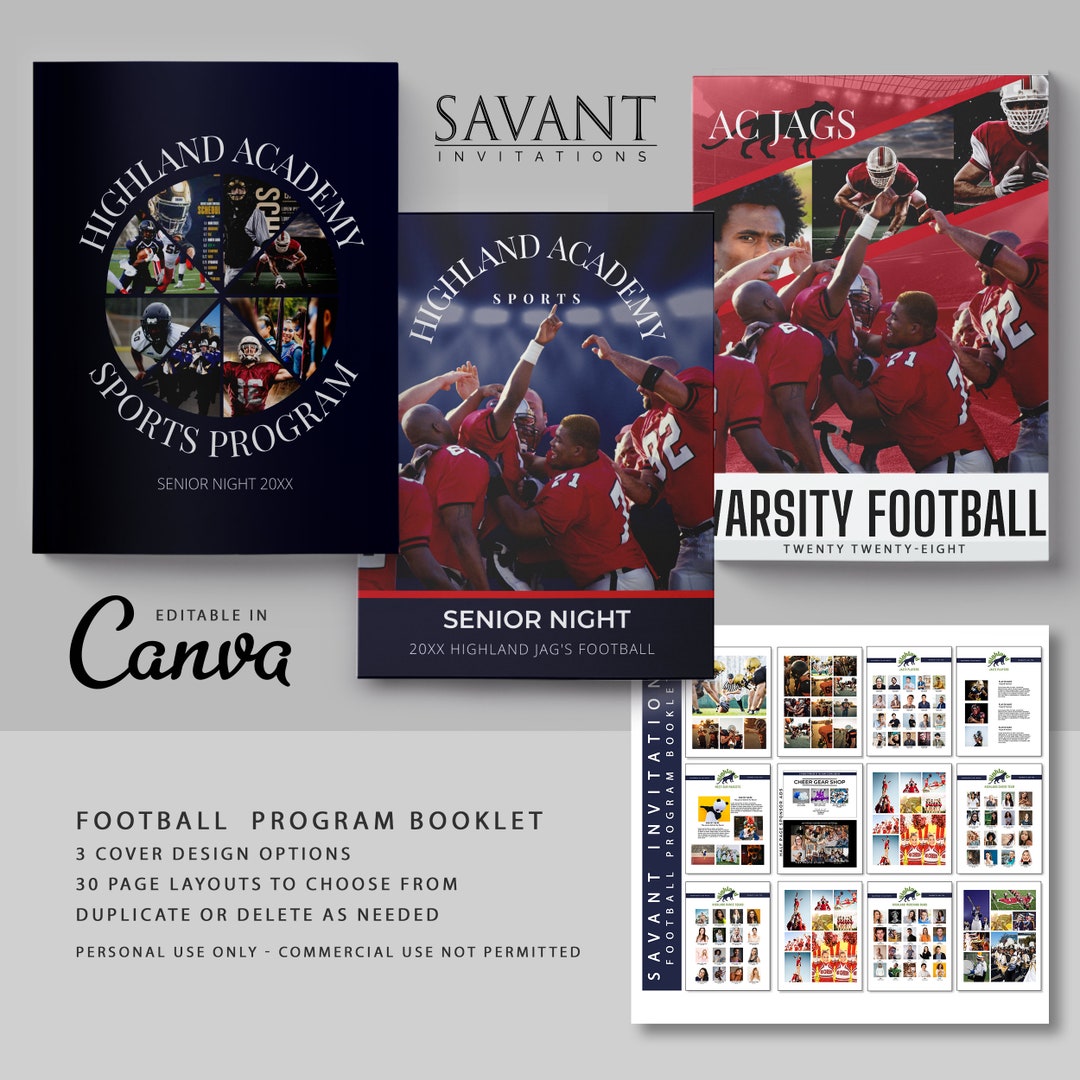 Football Program Template Senior Night Template US Letter Magazine Football Program Template Senior Night Template US Letter Magazine