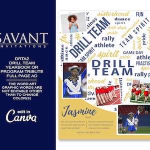 NIEUW! Drill Team Jaarboeksjabloon - Programmaadvertentie - volledige pagina - bewerkbaar in Canva - DTRA2