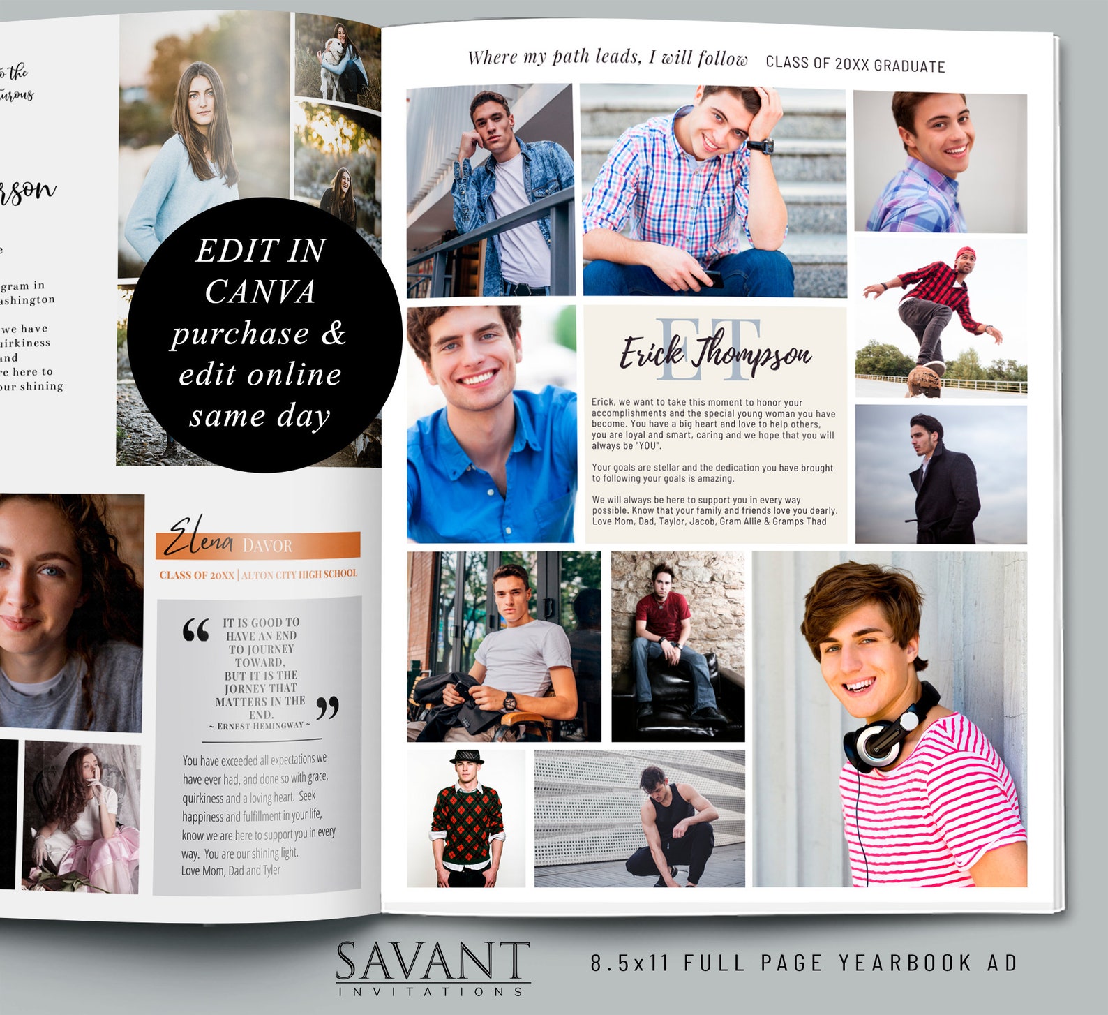 Yearbook Ad Template Canva Template DIY Editable Template Etsy Yearbook Ad Template Canva Template DIY Editable Template Etsy