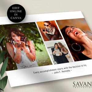 Puede incluir: Un collage de cuatro fotos con diferentes personas. La cita "Every accomplishment starts with the decision to try - John F. Kennedy -" est&aacute; impresa debajo de las fotos. El texto "SAVANT INVITATIONS" est&aacute; impreso en la parte inferior de la imagen.