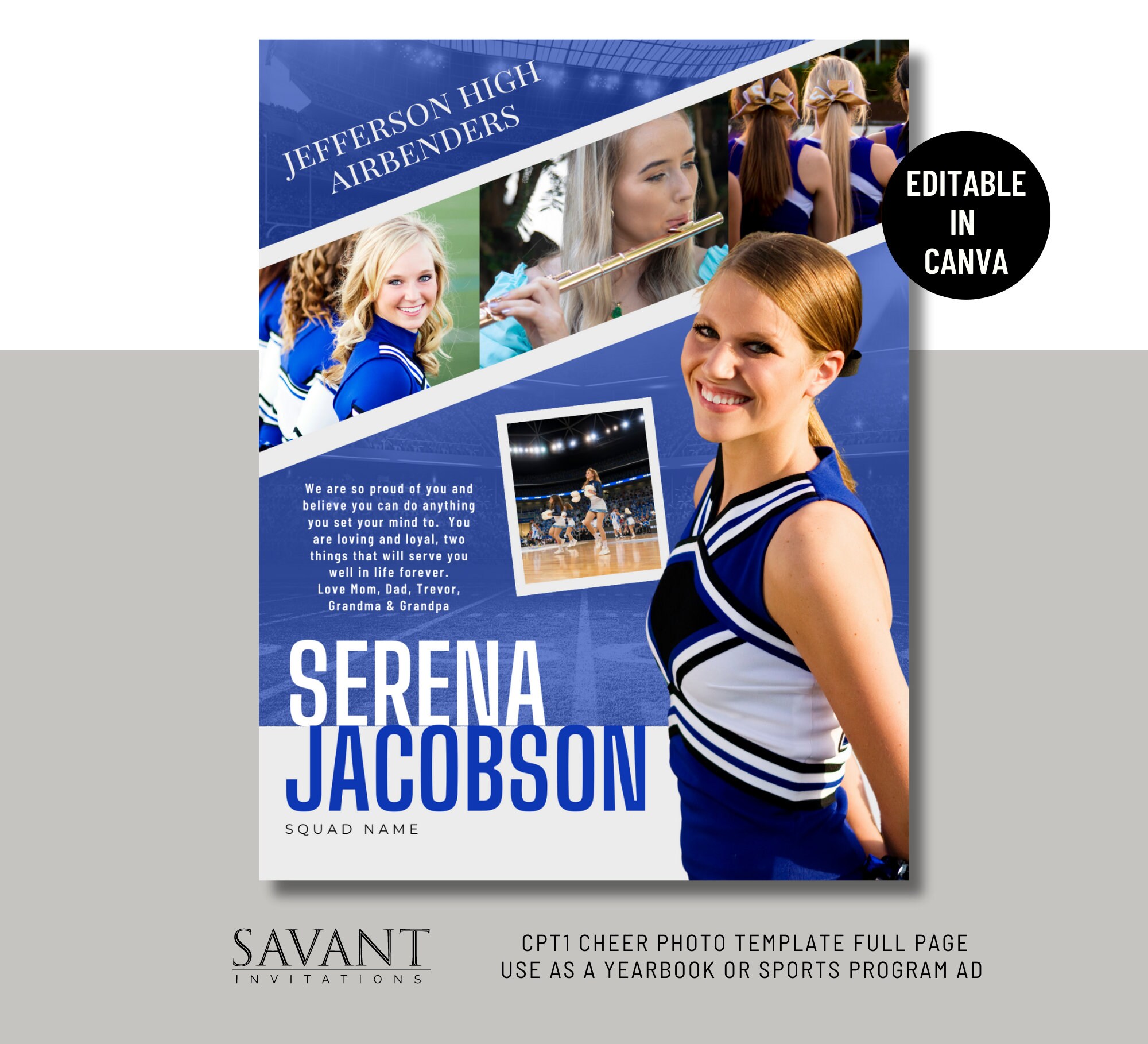 Cheer Yearbook Sports Program Ad Template Full Page Cheer -  Portugal