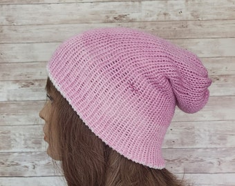 Reversible Slouchy Hat for Women, Womens Slouchy Beanie, Adult Winter Hat, Womens Winter Hat