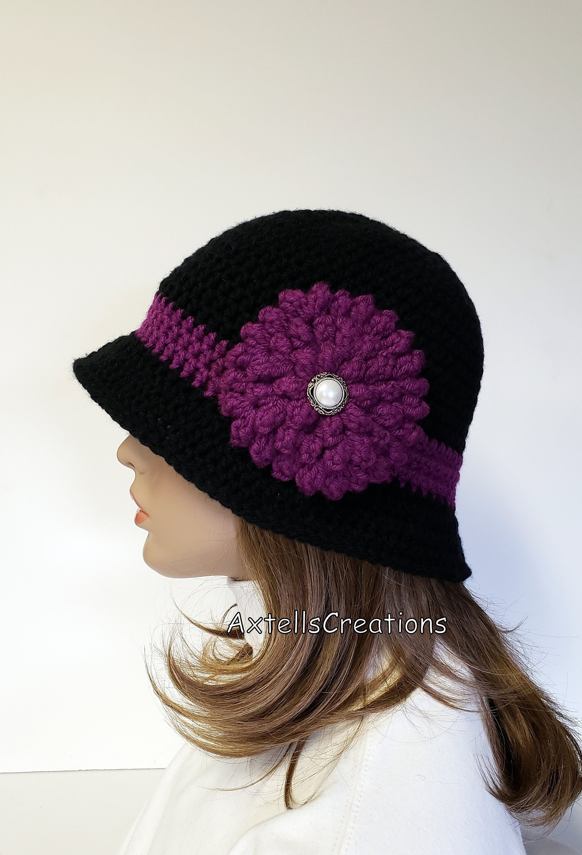 Womens Winter 1920s Hat, Womens Vintage Style Flapper Hat, Adult Winter Hat, 1920s Bucket Hat for Women, Womens Winter Hat, 1920s Cloche