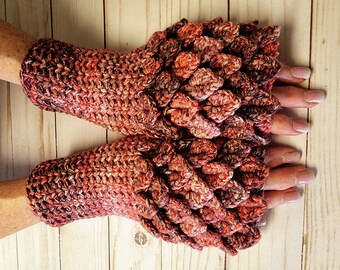 DragonScale Gloves for Winter, Womens Fingerless Gloves, Dragon Scale Gloves for Women, Wrist Warmers