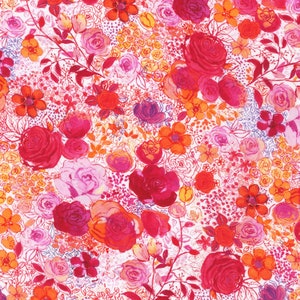 Robert Kaufman - Joyful Meadows by Lauren Wan Collection - Flowers White