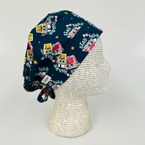 Scrub hat by KimKaps surgical hat Tie Back Scrub cap blue pink yellow stay sharp