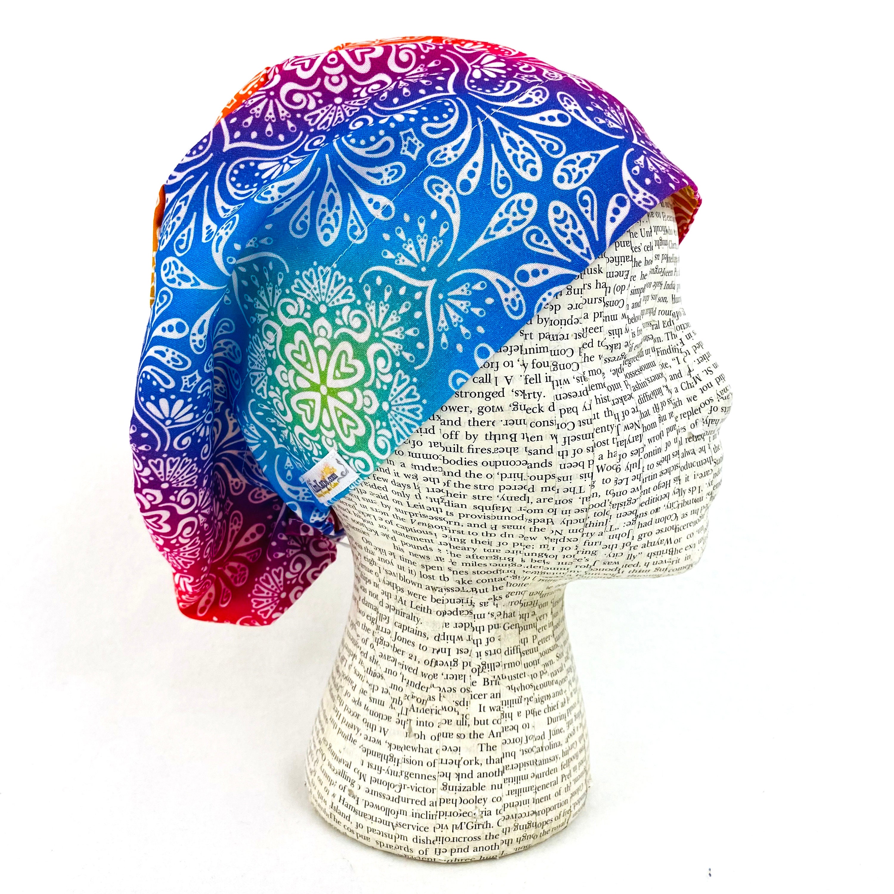 Scrub Hat by KimKaps Surgical Hat European Scrub Cap Purple Pink Orange Yellow Rainbow