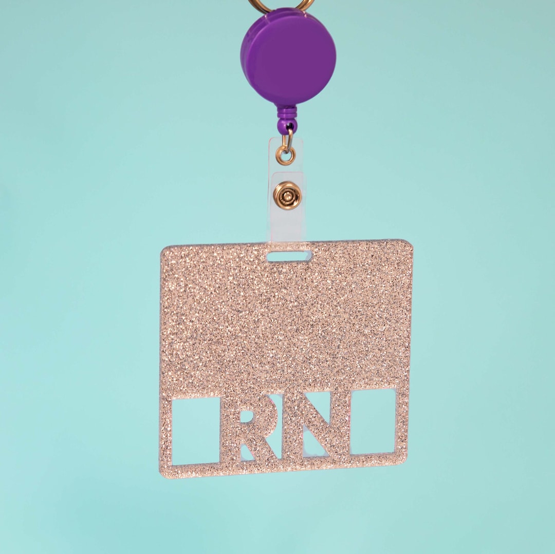 Horizontal Badge Buddy Nurse, RN Badge Buddy, Healthcare Worker Badge