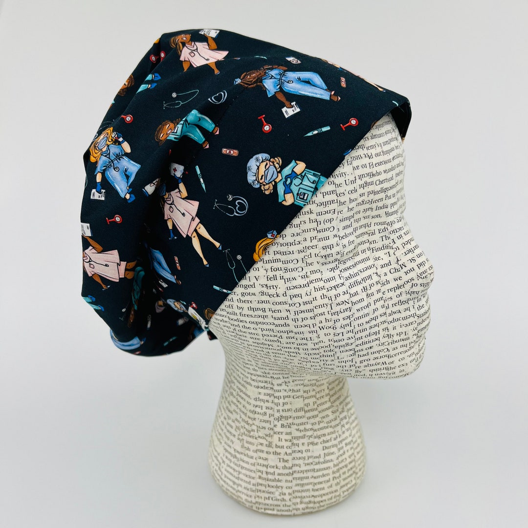 Scrub Hat by Kimkaps Surgical Hat European Scrub Cap Navy Blue Teal