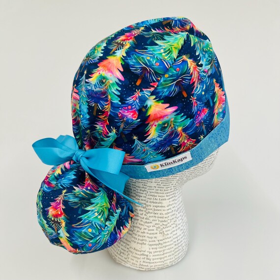 Scrub Hat by Kimkaps Surgical Hat Ponytail Scrub Cap Ribbon  display picture 3