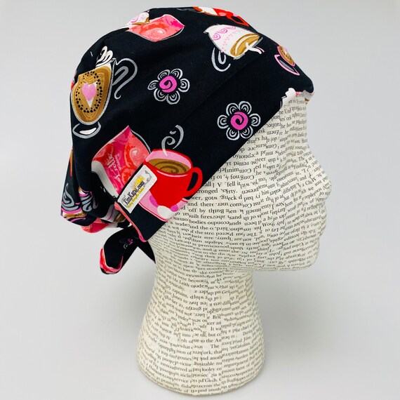 Kimkaps Surgical Hat Tie Back Scrub Cap 