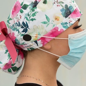 Mask snaps removable buttons for masks on scrub hats headbands solid black