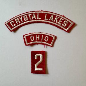Boy Scout Crystal Lakes, Ohio,  Shoulder Patches, Badge, Vintage, Sew On,  Boy Scouts,  NOS