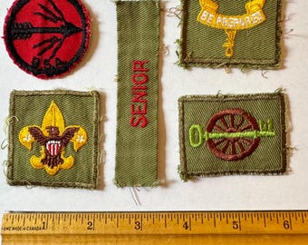 Vintage Scout-märkesset: Broderad insignie, patrull och rang