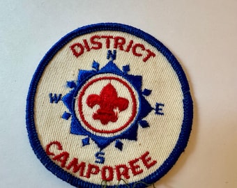 Boy Scout Adventure District Roundup Compass Badge, Patch,  Vintage,  Embroidered sew-on patch,