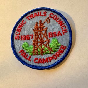 Boy Scout 1967 Fall Camporee, Scenic Trails Council, Michigan Badge, Vintage, Embroidered sew-on patch