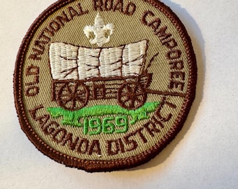 Boy Scout 1969 Old National Road Camporee, Lagonda District, Badge, Vintage, Embroidered sew-on patch