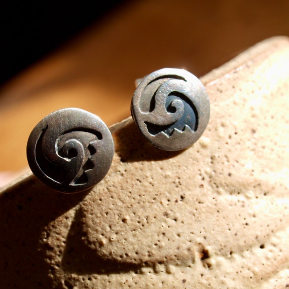 Native American Sterling Silver 925 Earrings with… - image 4