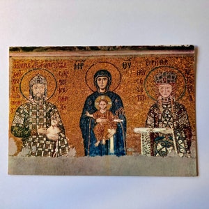 carte postale turque vintage de la mosaïque byzantine de Marie et Jésus de Hagia Sophia FREE SHIP