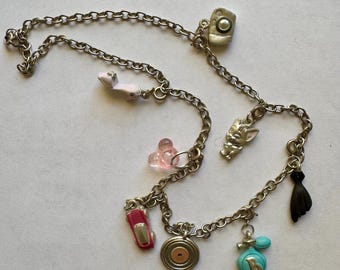 50s 3-strand Pink Pearl Beaded Necklace, Vintage Pink Beaded