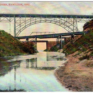 High Level Bridges, Hamilton, Ontario, Canada  Antique Postcard  Vintage, Unused Early Split Back