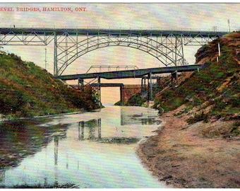 High Level Bridges, Hamilton, Ontario, Canada  Antique Postcard  Vintage, Unused Early Split Back