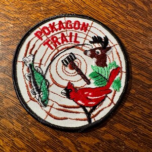 Pokagon Tailliertes Abzeichen, Vintage 1960er Jahre, Pfadfinder, Aufnäher zum Aufnähen