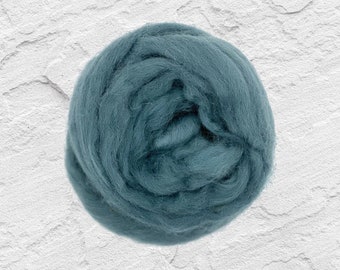 Dyed Shetland Wool Top Roving / 1-LB - Ceramic