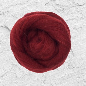 Dyed Shetland Wool Top Roving / 1oz - Loganberry