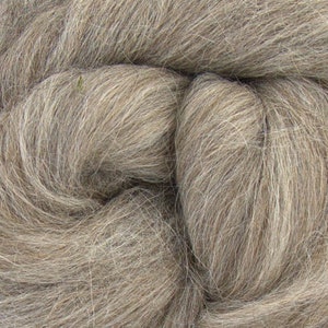 Grey Baby Alpaca Top - Undyed Natural Spinning Fiber/ Roving - 1oz