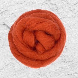 Dyed Shetland Wool Top Roving / 1oz - Cinnamon