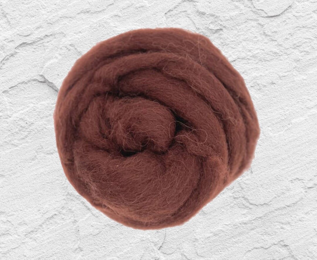 Dyed Shetland Natural Spinning Fiber Wool Top Roving / 1oz - Chestnut ...