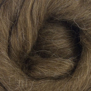 Brown Icelandic Wool Top Roving - Undyed Natural Spinning & Felting Fiber / 1oz
