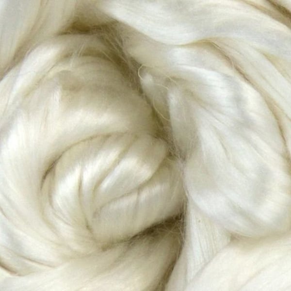 Cultivated (Mulberry) Silk Top - Undyed Spinning Fiber / 1oz