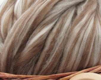 Mixed Shetland Wool Top Roving - Undyed Natural Spinning  & Felting Fiber / 1oz