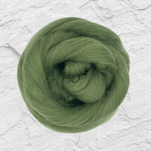 Dyed Shetland Wool Top Roving / 1oz - Olive
