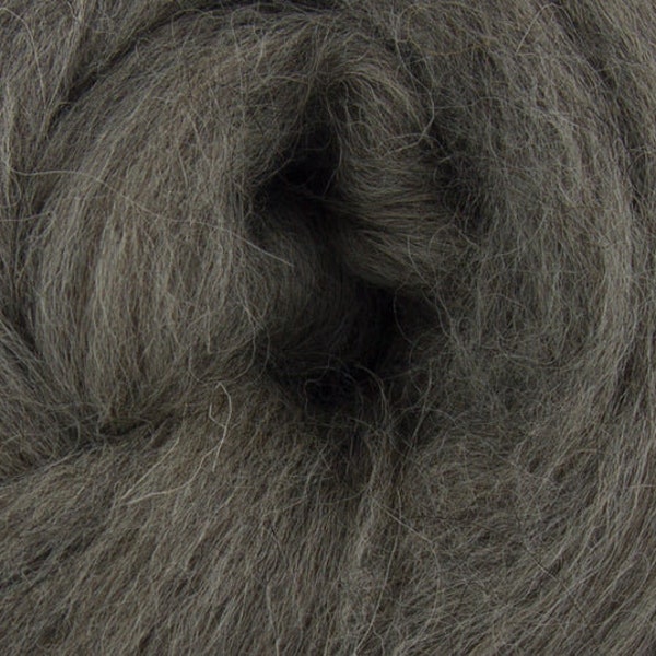 Grey Norwegian Wool Top Roving / 1oz